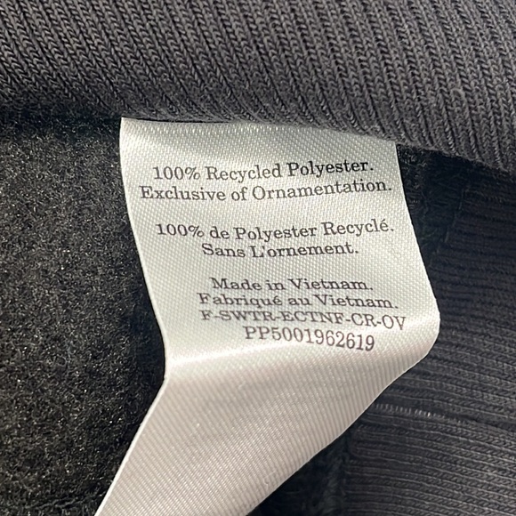 NWT Everlane XS, S The ReNew Fleece Oversized Crew Black Teddy Sweatshirt - Picture 4 of 9